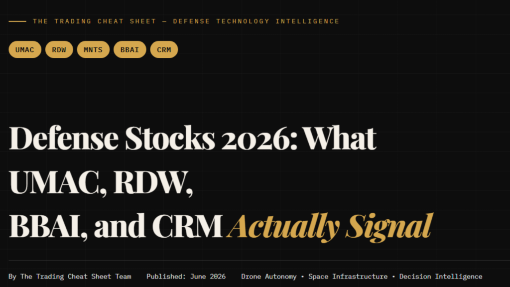 Defense Stocks 2026: What UMAC, RDW, BBAI, and CRM Actually Signal